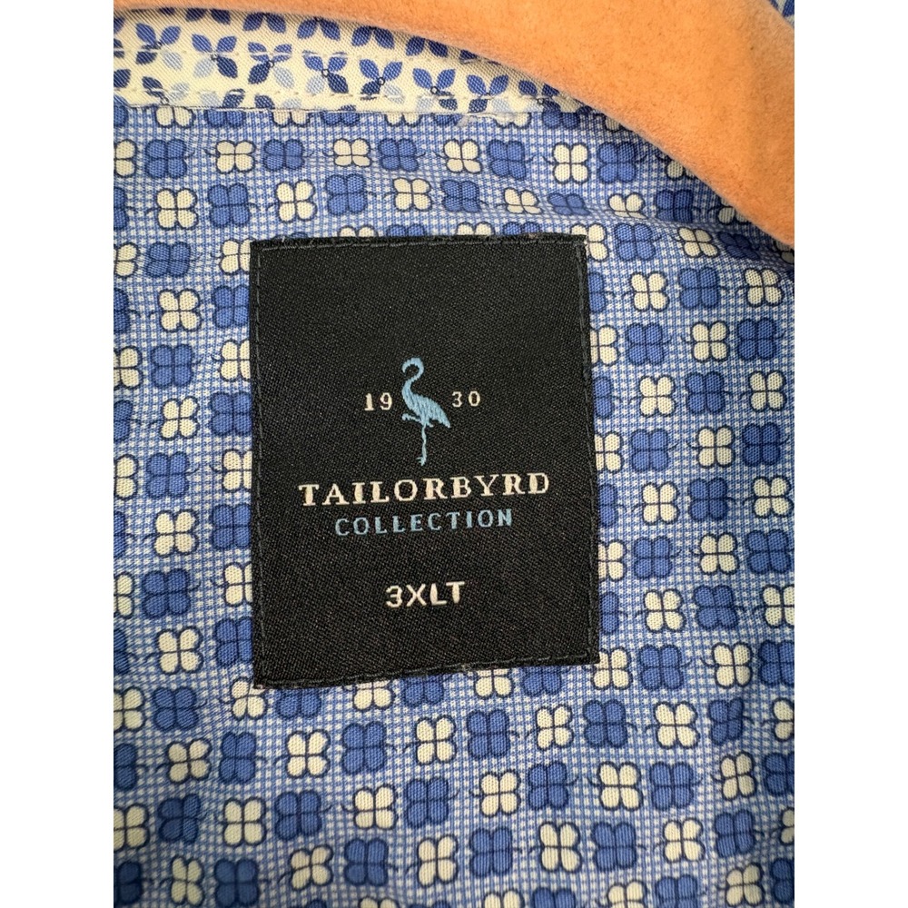 Tailorbyrd Button Down Shirt Mens 3XLT Blue Geometric Long Sleeve Cotton Casual - Picture 5 of 9